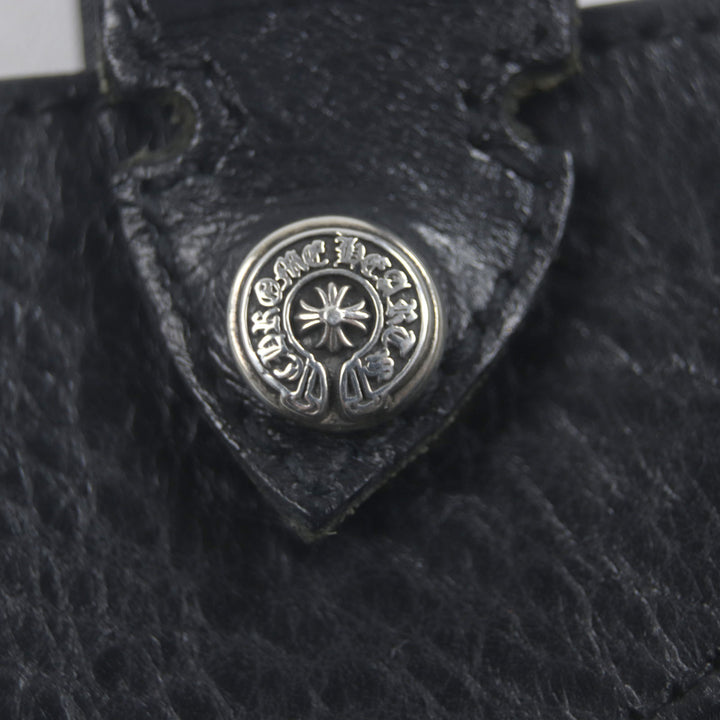 Great CHROME HEARTS Pass case The Way I Walk black leather mens