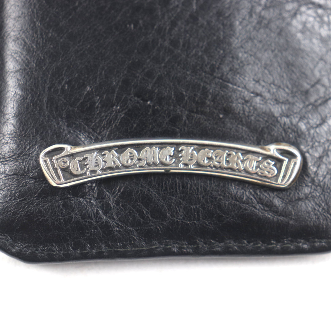 Great CHROME HEARTS Pass case The Way I Walk black leather mens