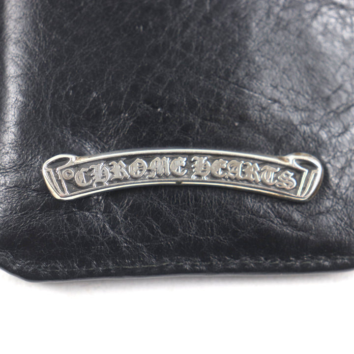 Great CHROME HEARTS Pass case The Way I Walk black leather mens