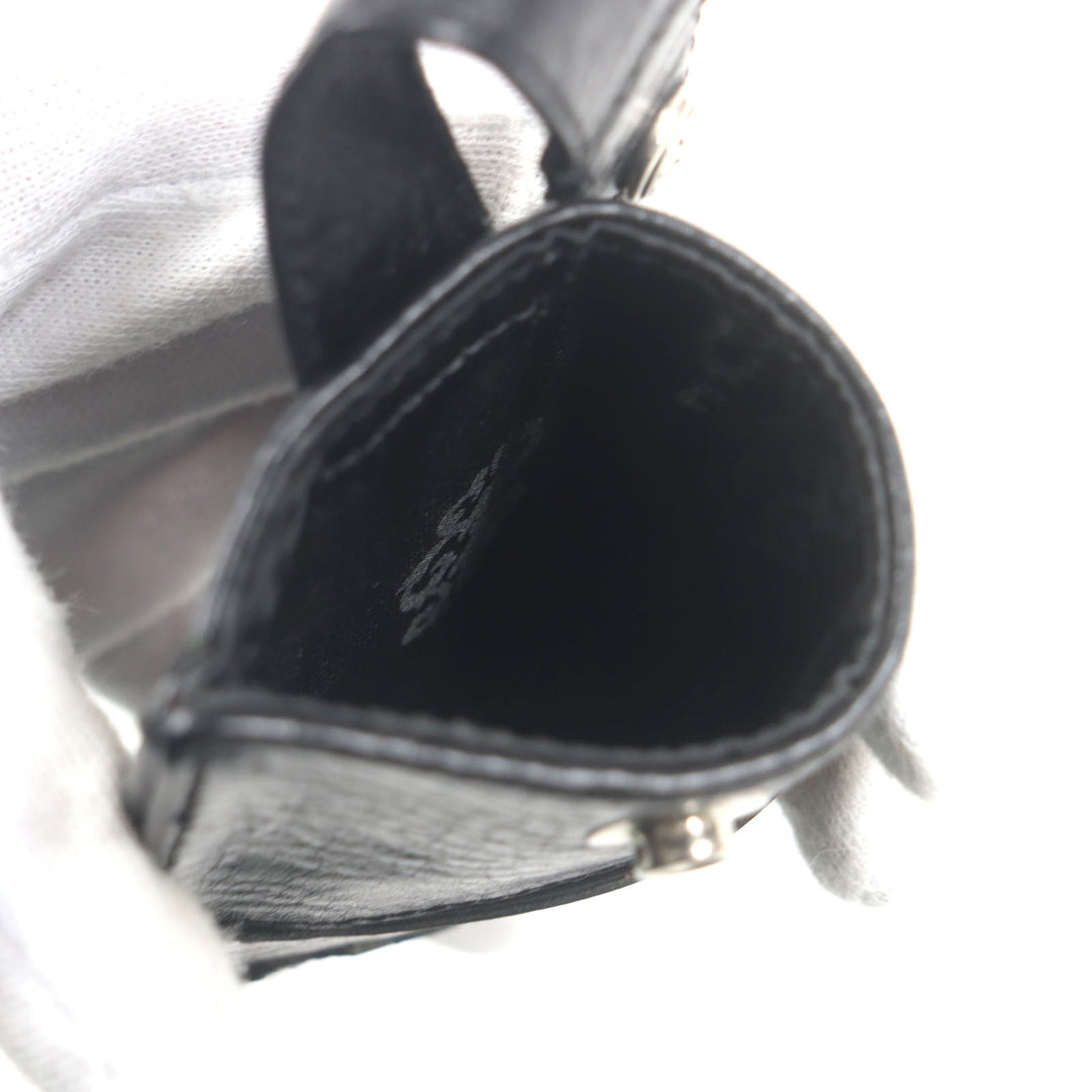 Great CHROME HEARTS Pass case The Way I Walk black leather mens