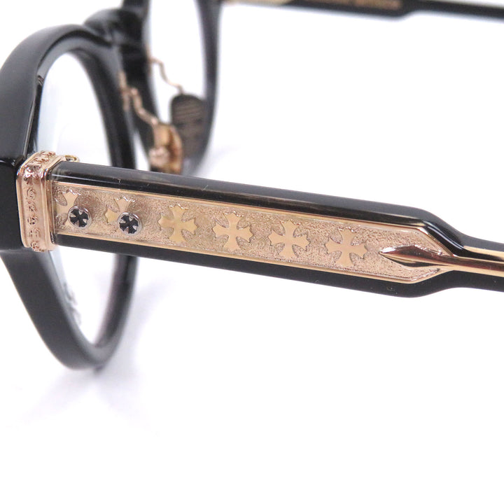 Excellent CHROME HEARTS Glasses DINGALONGLINGLONG Boston Frame black