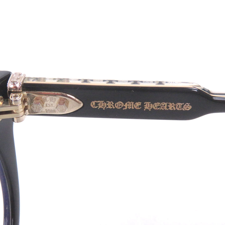 Excellent CHROME HEARTS Glasses DINGALONGLINGLONG Boston Frame black