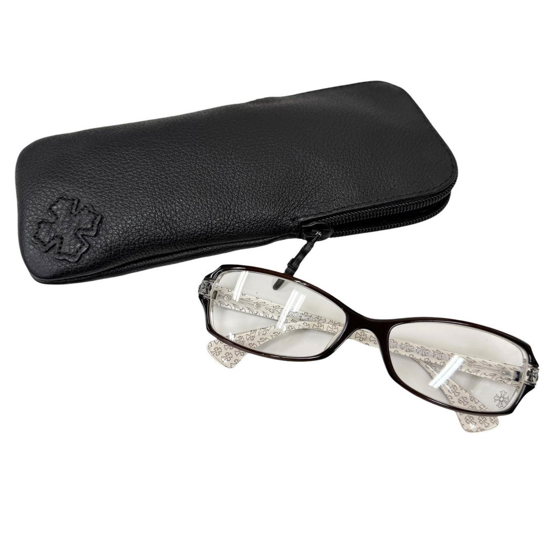 Great CHROME HEARTS Glasses DUTCH RUDDER Reverse side cross pattern