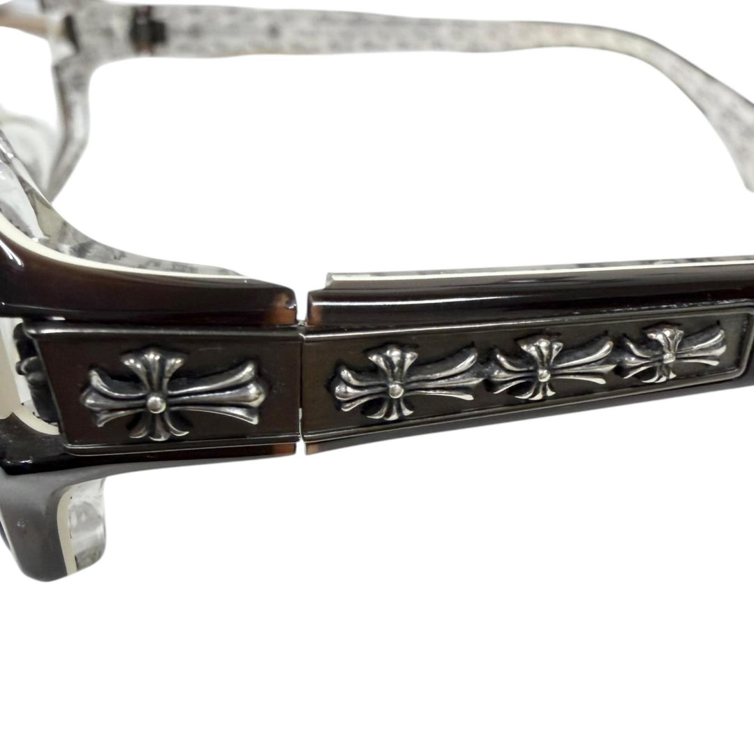 Great CHROME HEARTS Glasses DUTCH RUDDER Reverse side cross pattern