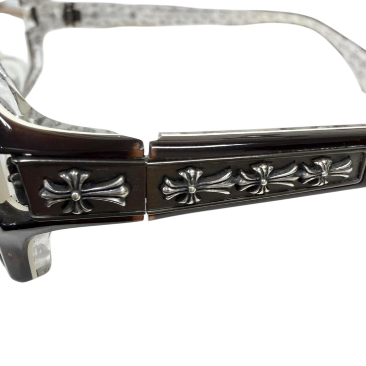 Great CHROME HEARTS Glasses DUTCH RUDDER Reverse side cross pattern