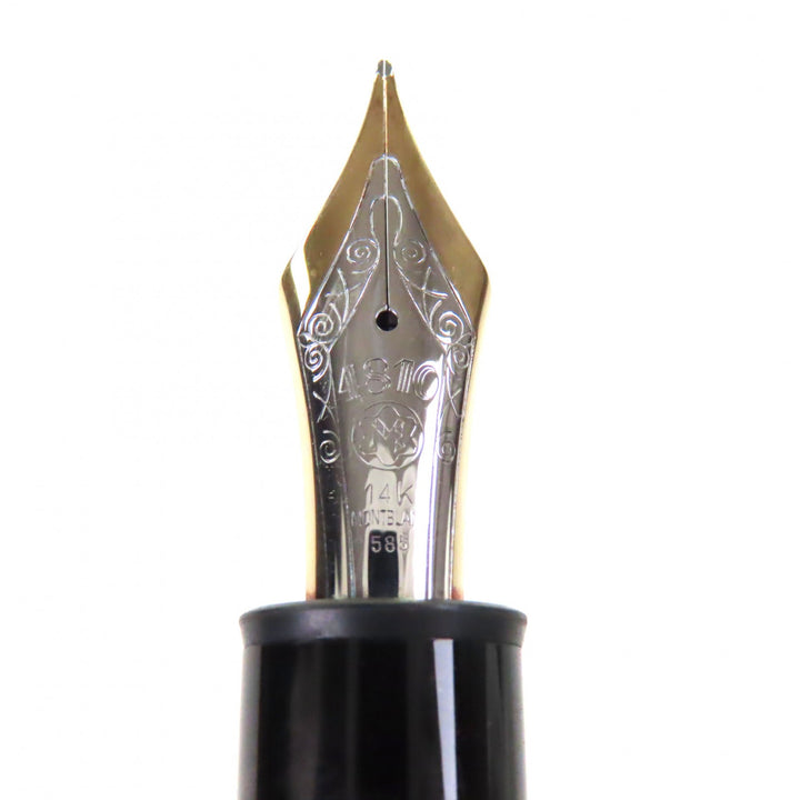 Very Good MONTBLANC fountain pen Meisterstück 149 white star black 14K mens