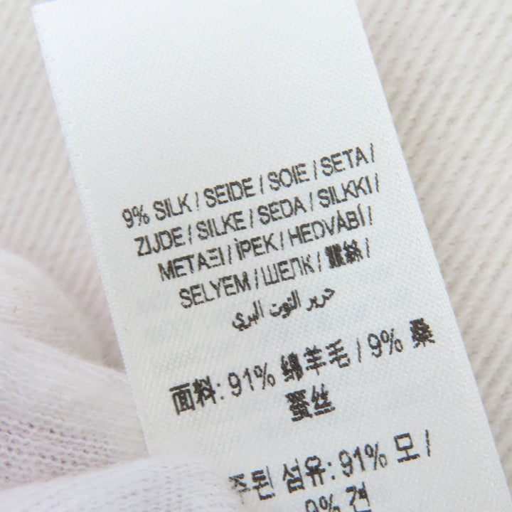 Great BURBERRY Scarf Fringed logo Ivory purple wool Women