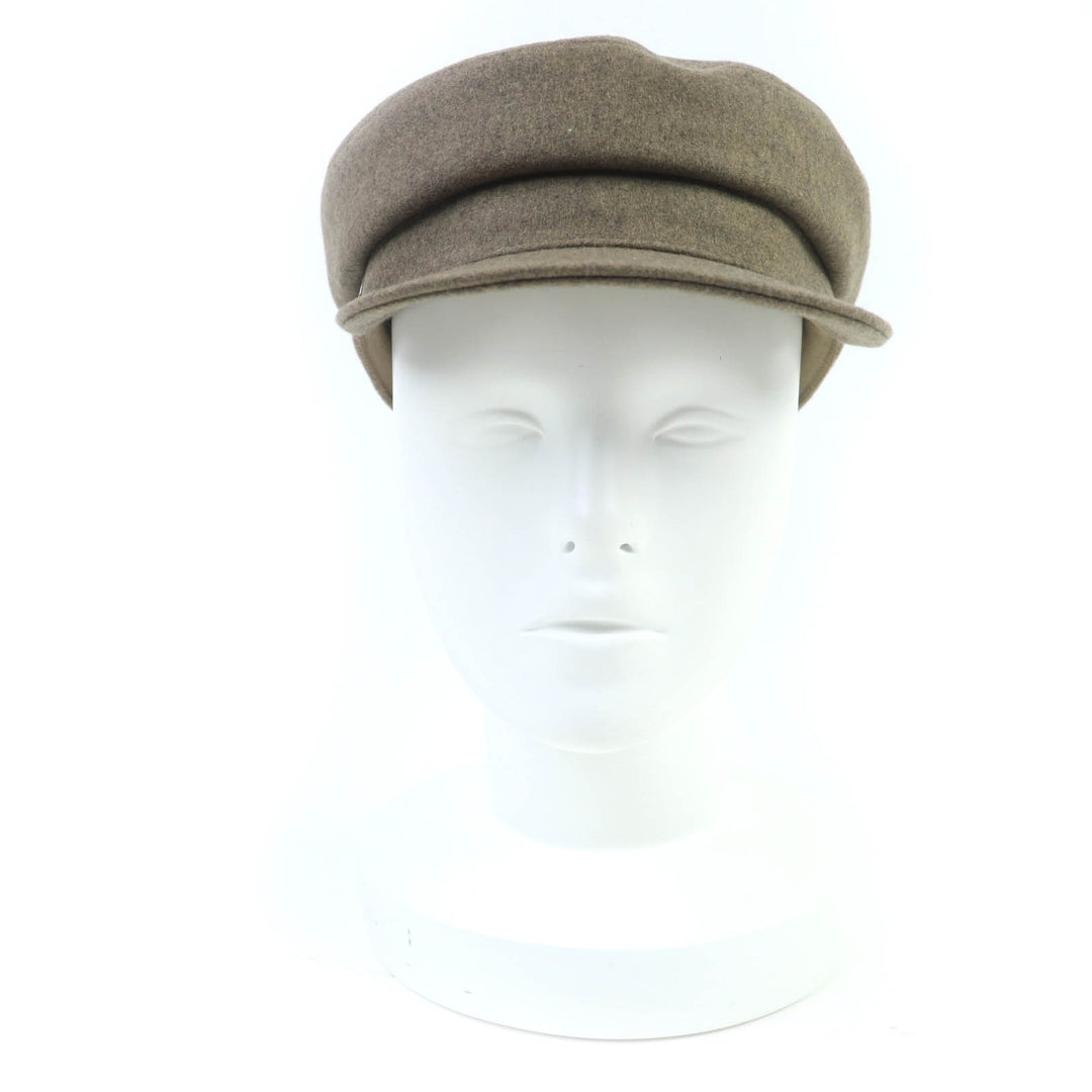 Pristine HERMES Casquette Deauville Serie Metal Brown cashmere Women 58