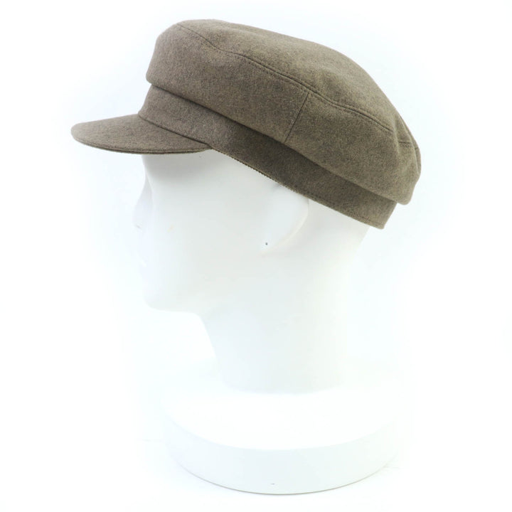 Pristine HERMES Casquette Deauville Serie Metal Brown cashmere Women 58