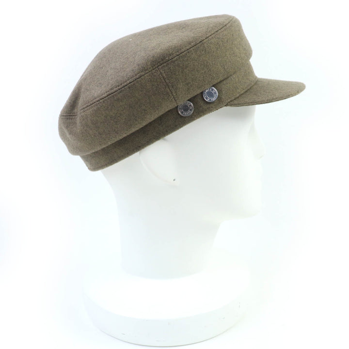 Pristine HERMES Casquette Deauville Serie Metal Brown cashmere Women 58