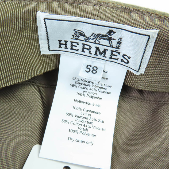 Pristine HERMES Casquette Deauville Serie Metal Brown cashmere Women 58