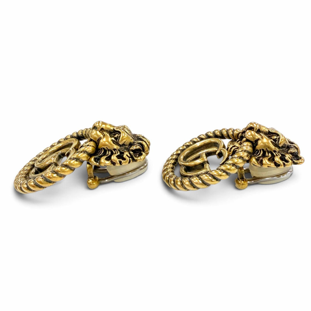 Great GUCCI Earring GG Marmont Lion Head Accessories gold Women