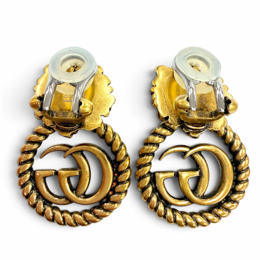 Great GUCCI Earring GG Marmont Lion Head Accessories gold Women