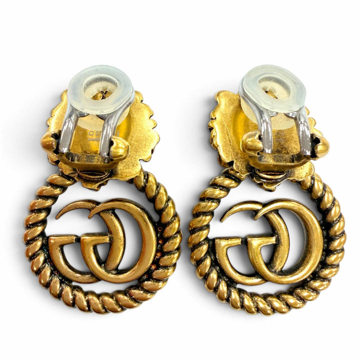 Great GUCCI Earring GG Marmont Lion Head Accessories gold Women