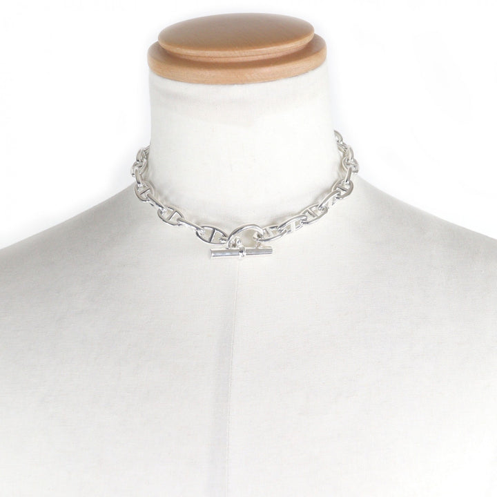 Excellent HERMES Necklace Chene Dunkle GM 29 frames SV925 mens
