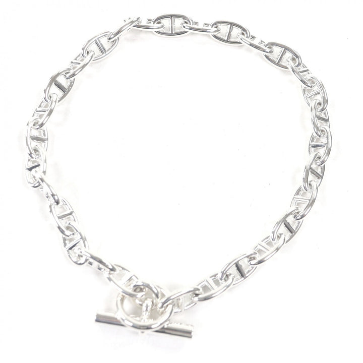 Excellent HERMES Necklace Chene Dunkle GM 29 frames SV925 mens