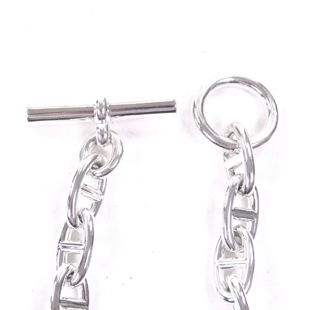 Excellent HERMES Necklace Chene Dunkle GM 29 frames SV925 mens