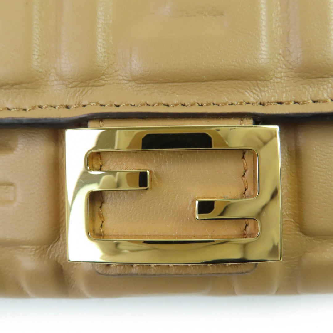 Excellent FENDI Purse FFMetal Baguette Continental Leather Long Wallet with 3D FF 8M0251