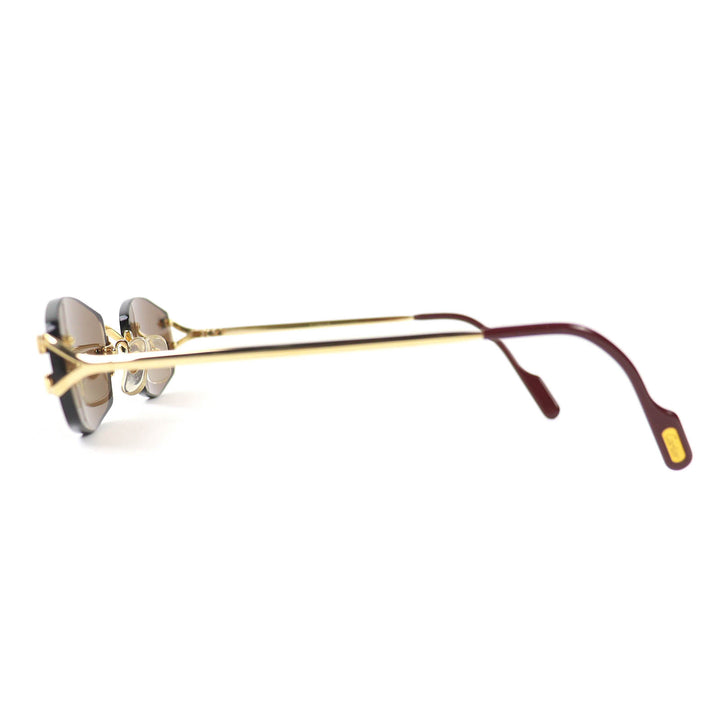 Great Cartier sunglasses 2C Decor Two-Point Rimless gold mens