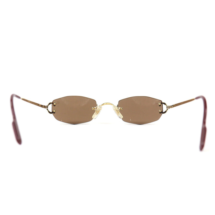 Great Cartier sunglasses 2C Decor Two-Point Rimless gold mens