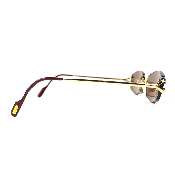 Great Cartier sunglasses 2C Decor Two-Point Rimless gold mens