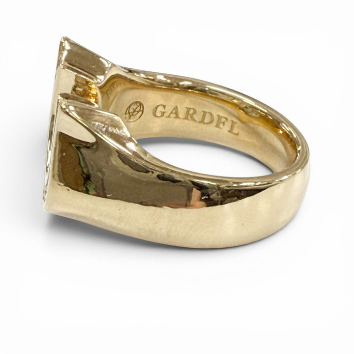 Great GARDEL Ring ring Horse shoe ring Diamond D0.11 gold 18K mens