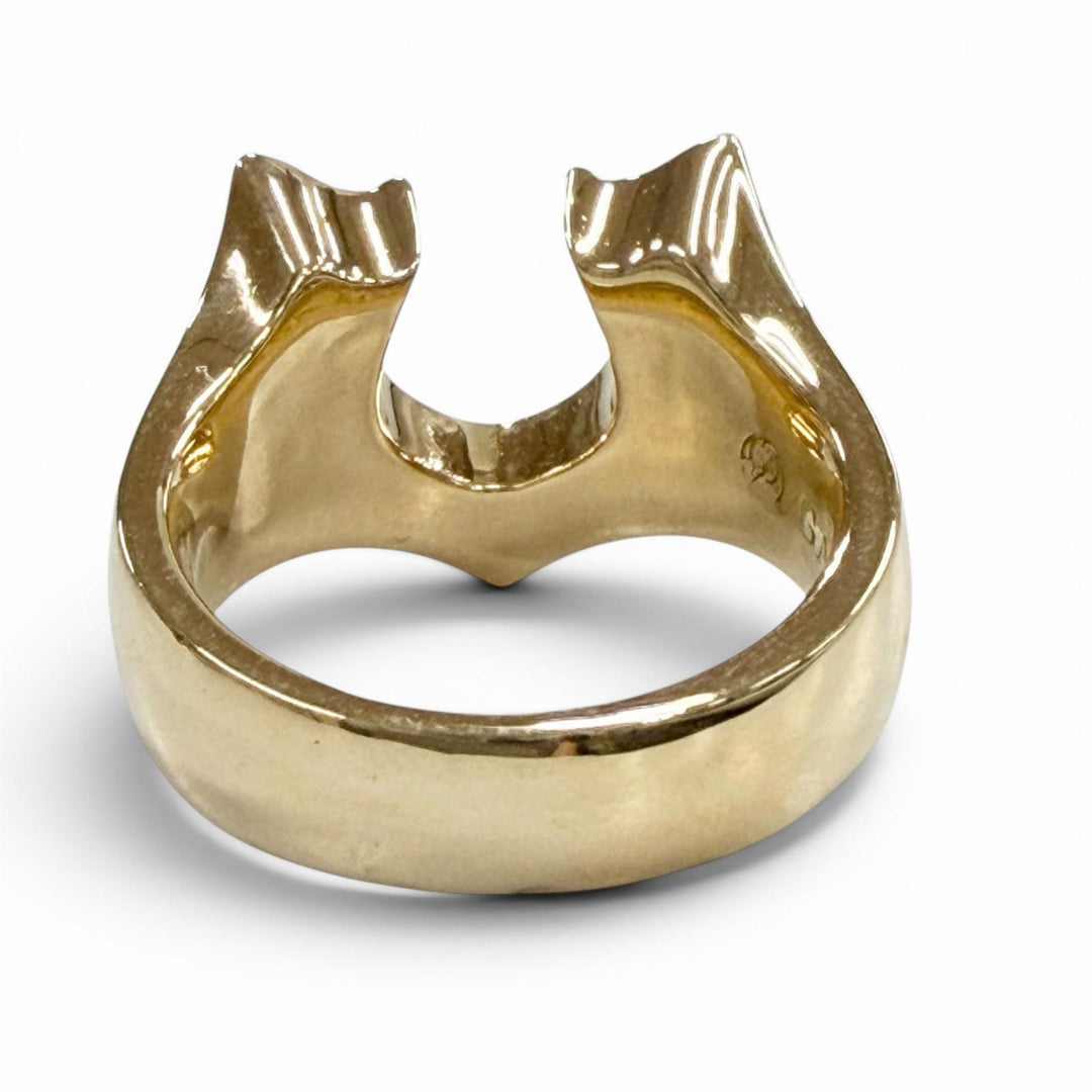 Great GARDEL Ring ring Horse shoe ring Diamond D0.11 gold 18K mens