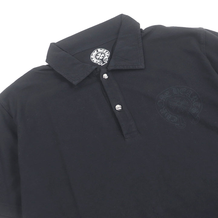 Excellent CHROME HEARTS Short sleeve polo shirt Cross ball button