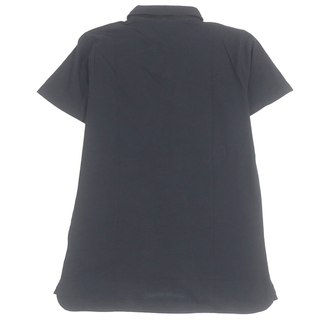 Excellent CHROME HEARTS Short sleeve polo shirt Cross ball button with horseshoe logo