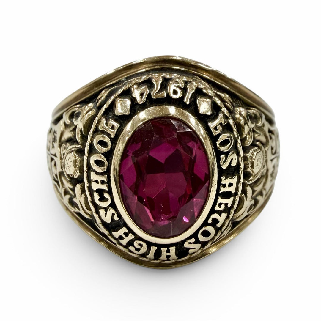 Great JOSTENS Ring ring LOS ALTOS HIGH SCHOOL, 1974 (College) gold 10K mens