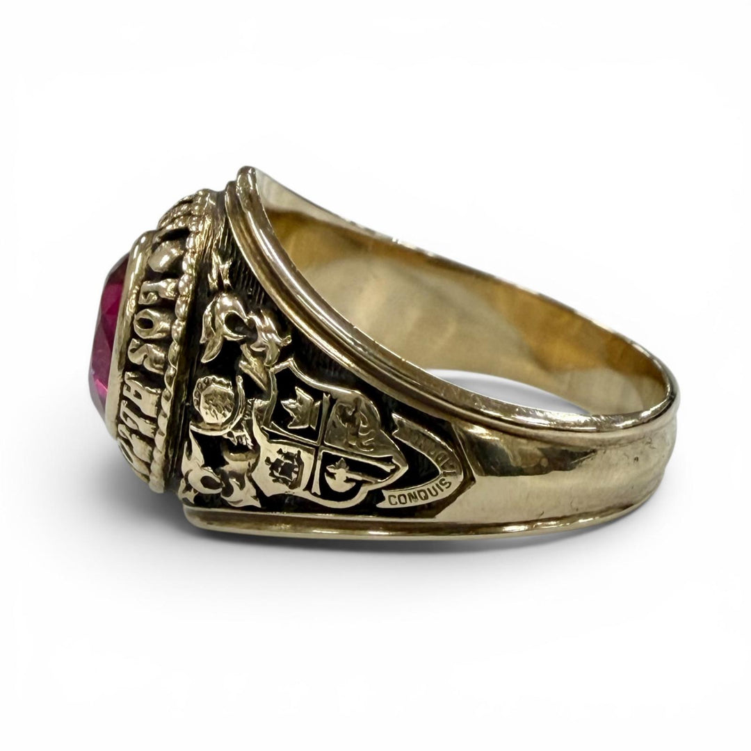 Great JOSTENS Ring ring LOS ALTOS HIGH SCHOOL, 1974 (College) gold 10K mens