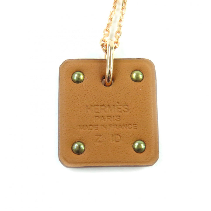 Pristine HERMES Necklace Asdukur Heart pink gold brown Women