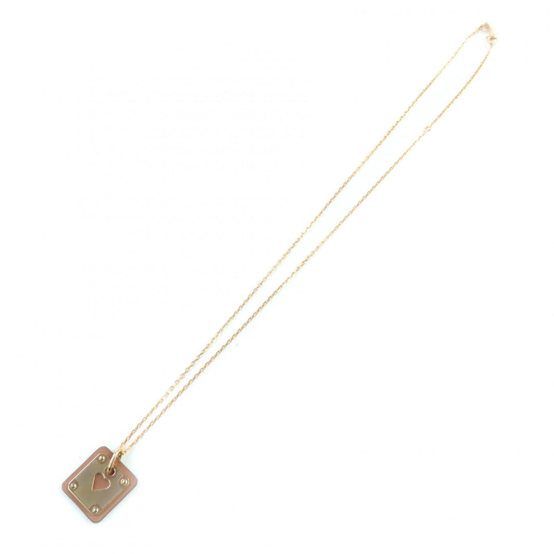Pristine HERMES Necklace Asdukur Heart pink gold brown Women