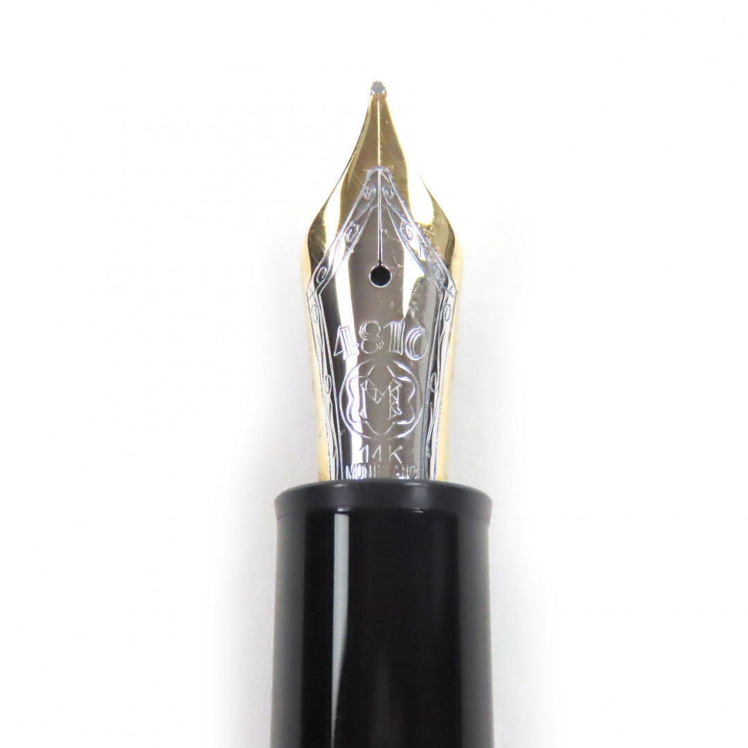 Excellent MONTBLANC fountain pen Meisterstück Cap type black 14K mens