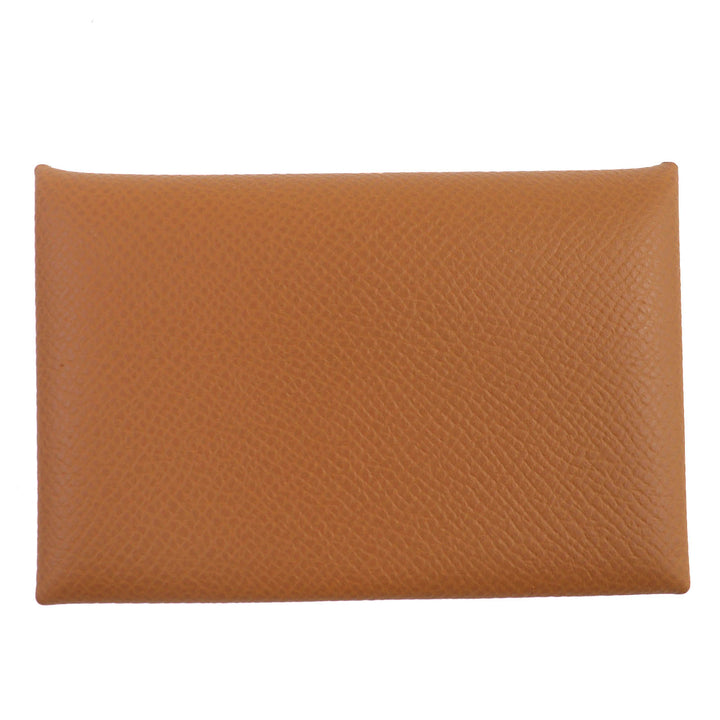 Pristine HERMES Card Case Calvi Epsom Leather Women