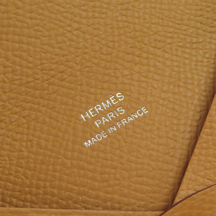 Pristine HERMES Card Case Calvi Epsom Leather Women