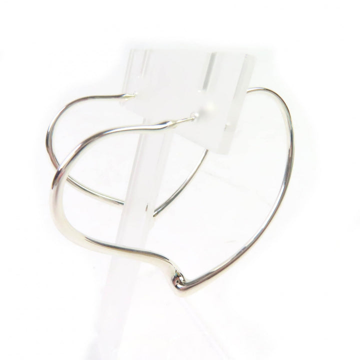 Excellent TIFFANY&Co. Pierce Open Heart Hoop Pierce, Medium Silver SV925 Women