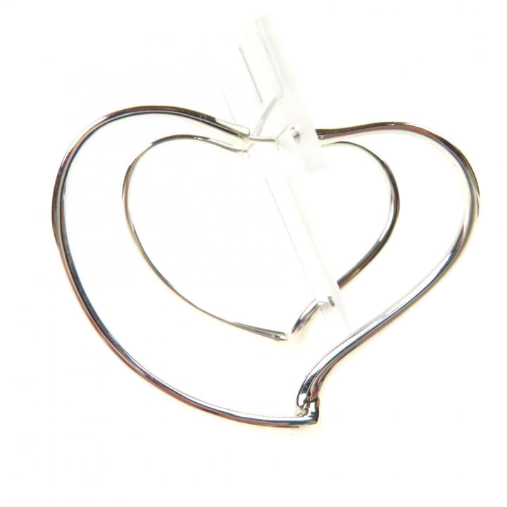 Excellent TIFFANY&Co. Pierce Open Heart Hoop Pierce, Medium Silver SV925 Women