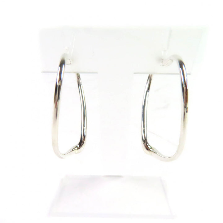 Excellent TIFFANY&Co. Pierce Open Heart Hoop Pierce, Medium Silver SV925 Women