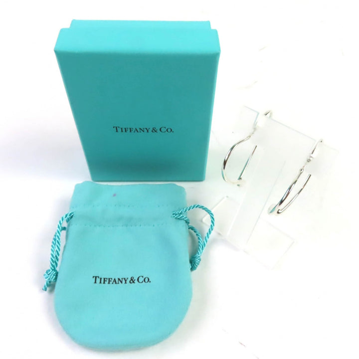 Excellent TIFFANY&Co. Pierce Open Heart Hoop Pierce, Medium Silver SV925 Women
