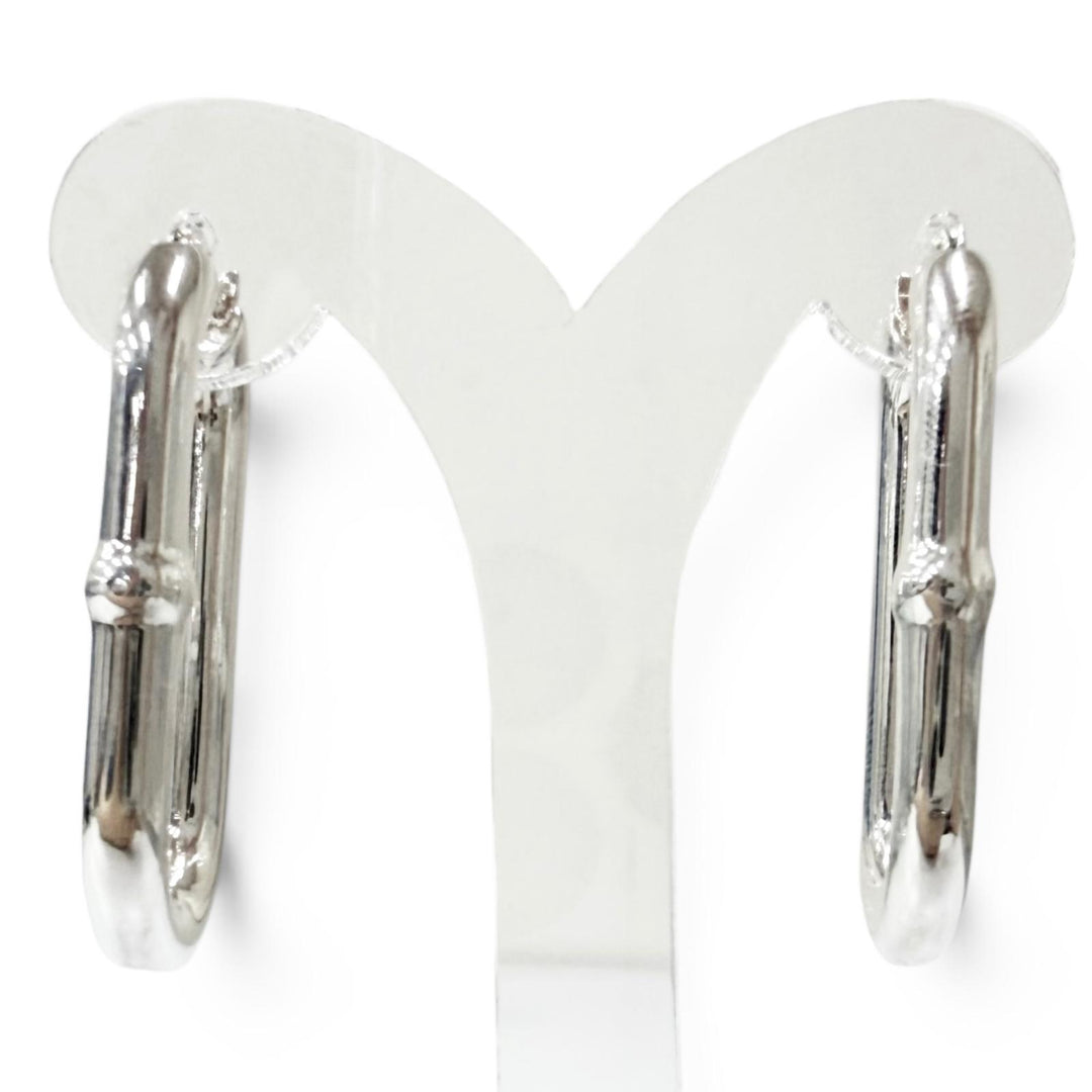 Great BOTTEGAVENETA Pierce Oval Chain Hoop Silver AG925 Women