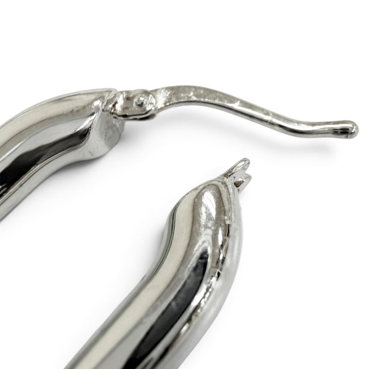 Great BOTTEGAVENETA Pierce Oval Chain Hoop Silver AG925 Women