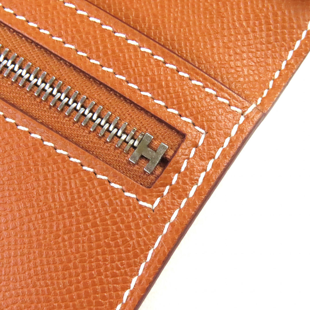 HERMES Purse Beansufla H logo long wallet Vaugham Leather Women