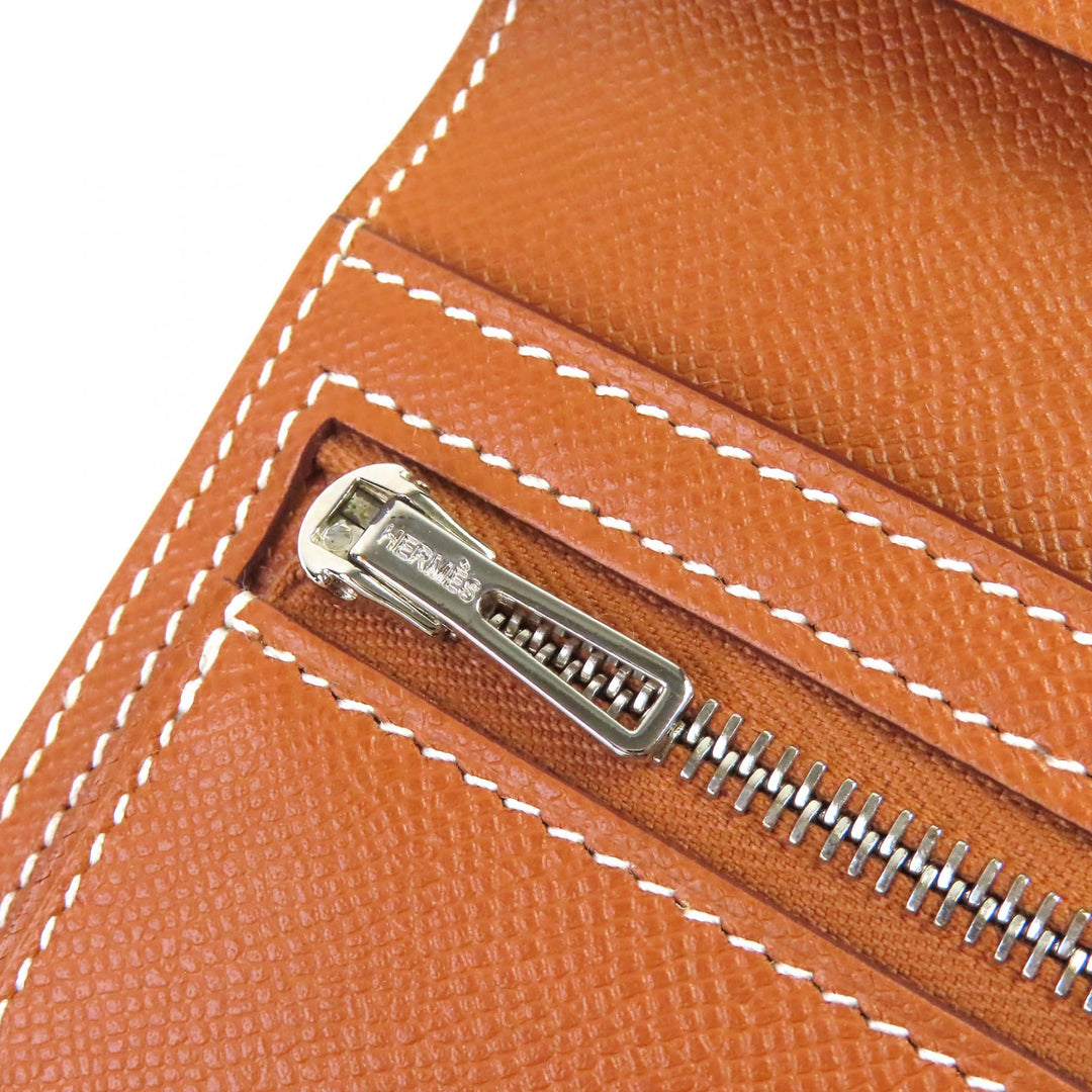 HERMES Purse Beansufla H logo long wallet Vaugham Leather Women