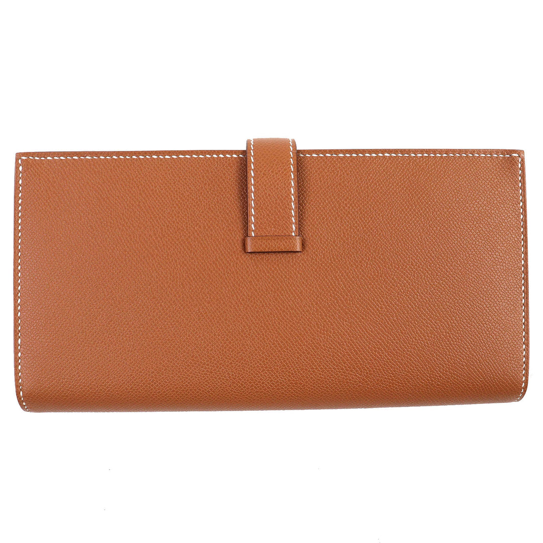 HERMES Purse Beansufla H logo long wallet Vaugham Leather Women