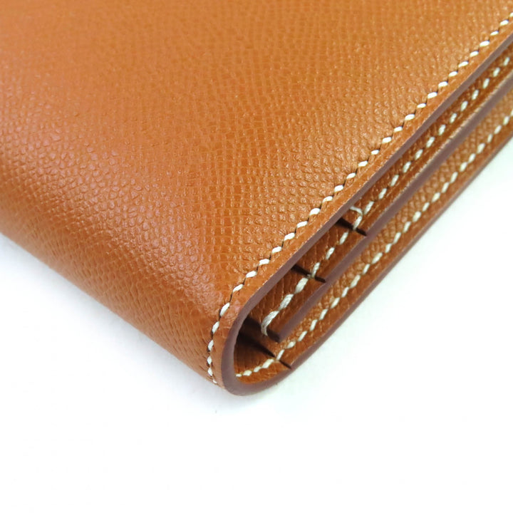 HERMES Purse Beansufla H logo long wallet Vaugham Leather Women