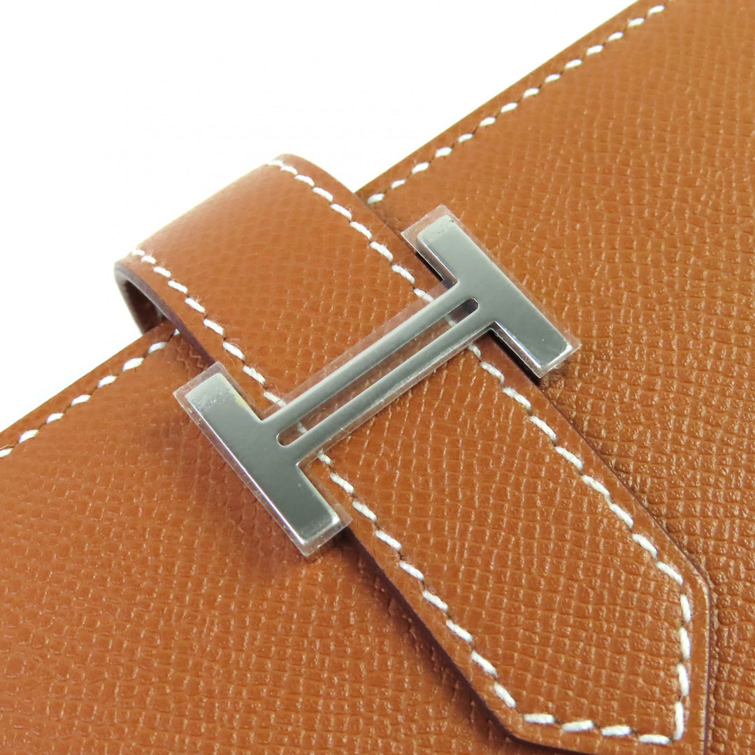 HERMES Purse Beansufla H logo long wallet Vaugham Leather Women