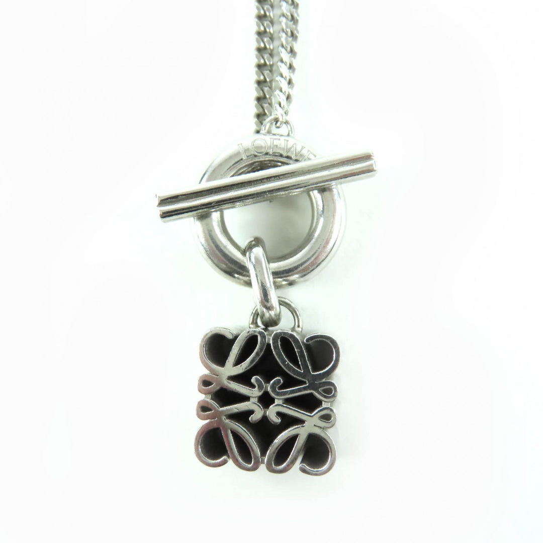 Excellent LOEWE Necklace Anagram Pendant Silver AG925 Women J821241X07