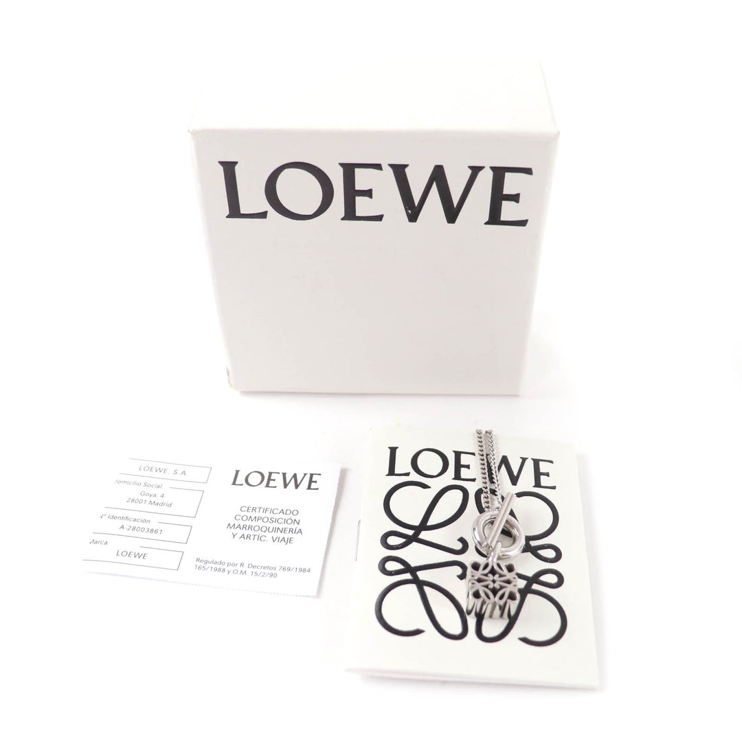 Excellent LOEWE Necklace Anagram Pendant Silver AG925 Women J821241X07