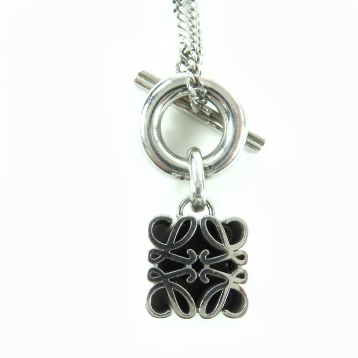 Excellent LOEWE Necklace Anagram Pendant Silver AG925 Women J821241X07